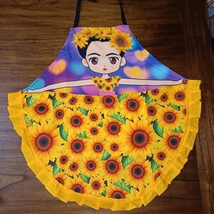 Sunflower Apron with Cartoon Design